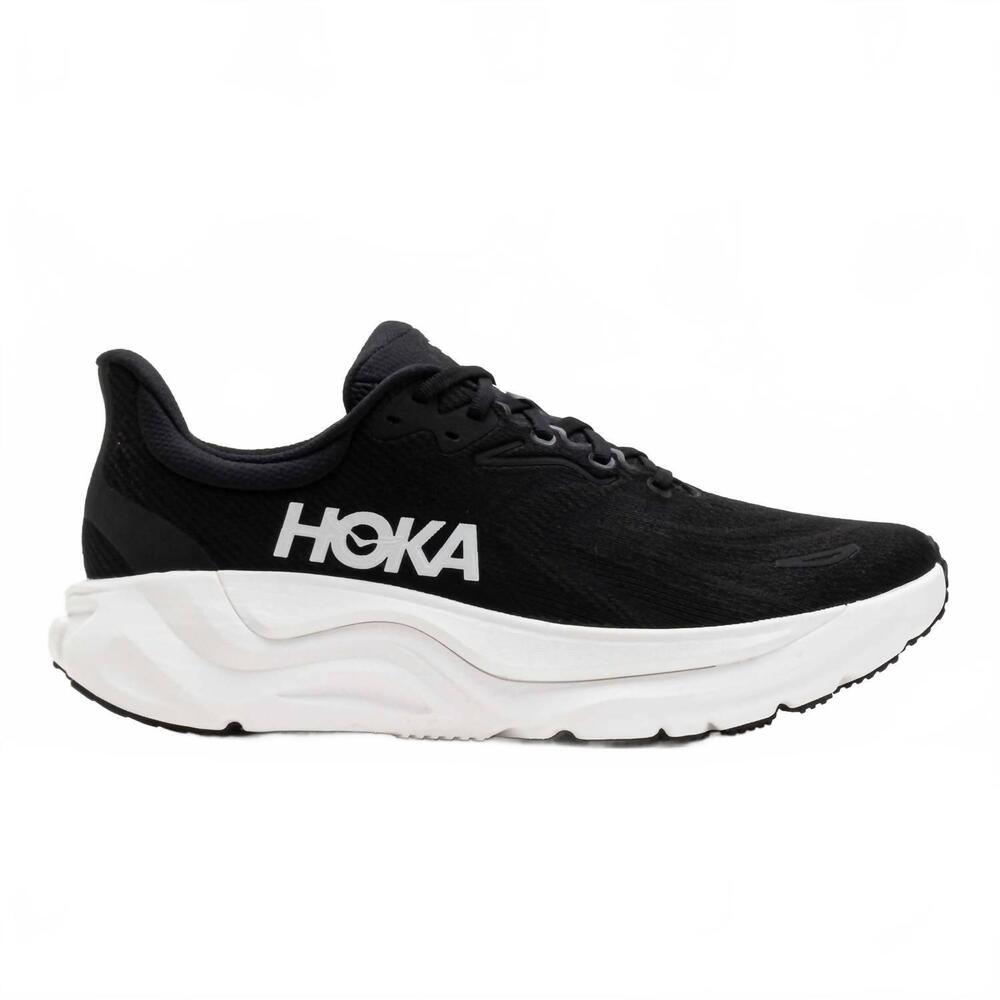 NEW HOKA women's arahi 8 stability shoe in black/white
